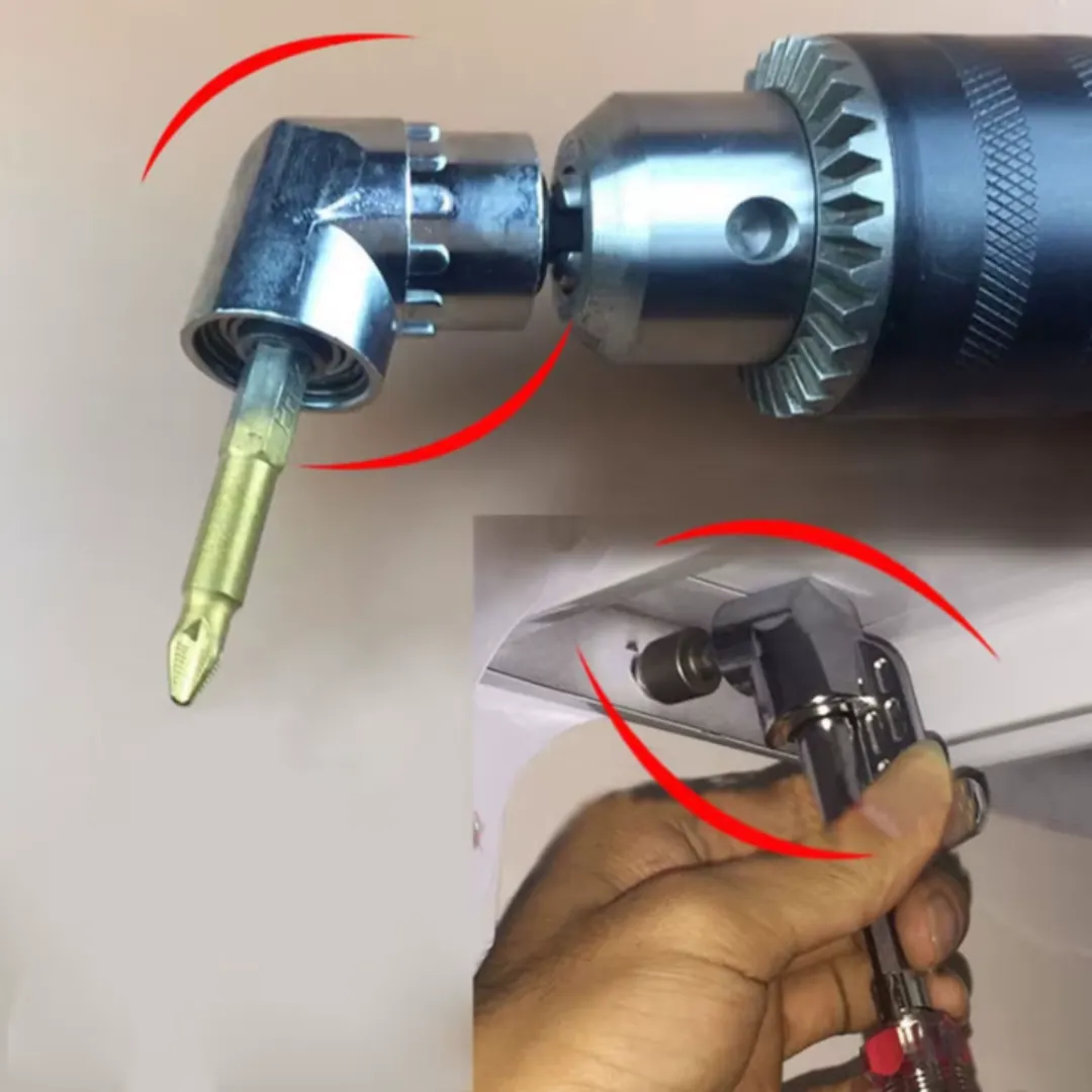 Adaptateur de support de douille de tournevis à angle réglable avec buses et tournevis à angle droit. 