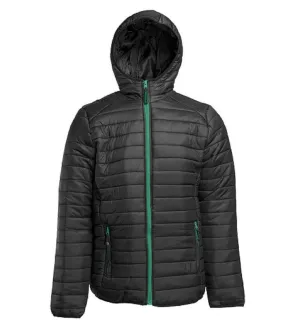 Doudoune légère à capuche - Homme - PK762 - noir et vert
