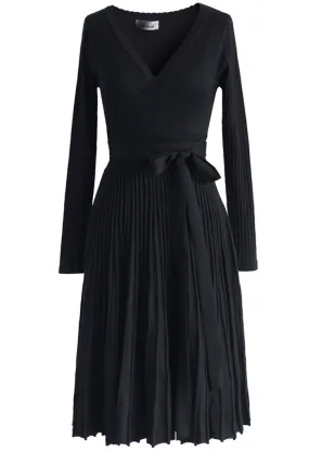 Embrasser une Robe tricotée légère Noire