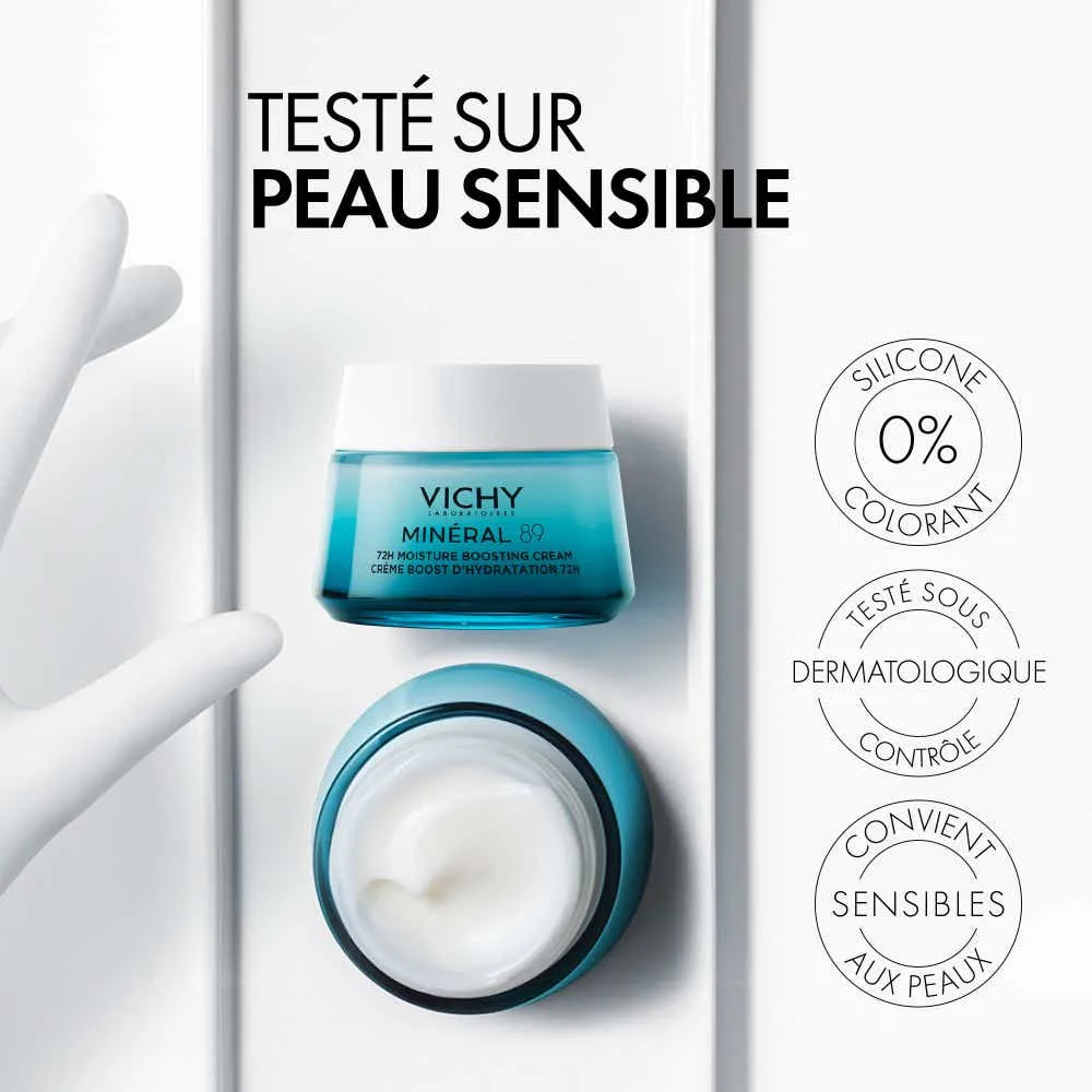 MINERAL 89 - Crème Légère Boost d'Hydratation 72h - Tous types de peaux, 50ml | Vichy  - Parapharmacie Boticinal