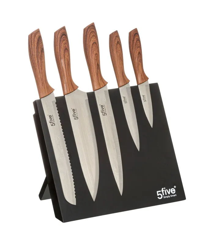 Set de 5 couteaux de cuisine + bloc aimanté
